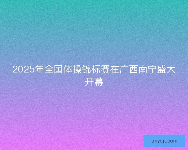 2025年全国体操锦标赛在广西南宁盛大开幕